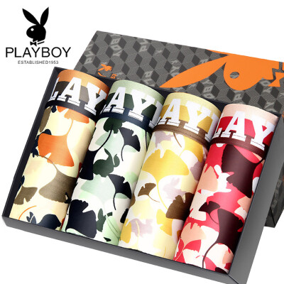 

Playboy 5260B мужское нижнее белье 4 подарочной коробки угловые брюки мужские камуфляж четыре угла шорты многоцветные XL