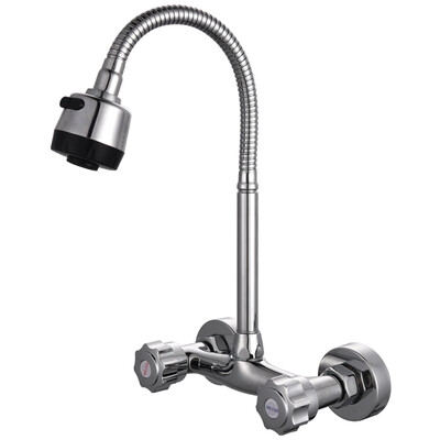 

MG MEJUE Z-1131 copper in-wall double hole faucet Vientiane rotating kitchen hot&cold water faucet