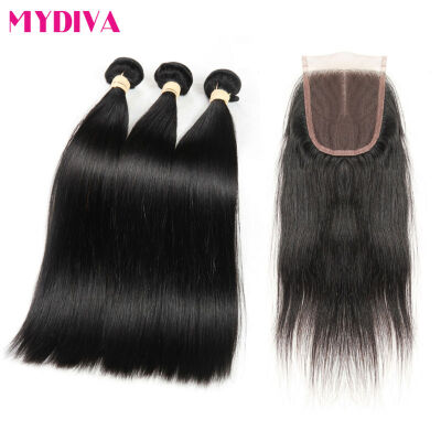 

Brazilian Virgin Hair With Closure Straight Hair 3 Bundles With Closure Brazilian Virgin Hair Lace Closure Straight Human Hair