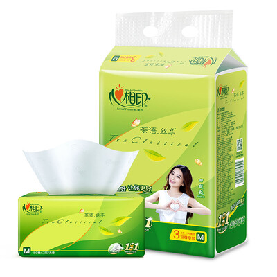 

Heart phase printing paper tea series soft pumping 3 layer 150 pumping 3 package in the specifications Featured