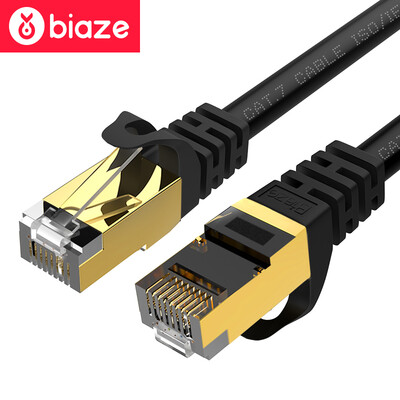 

BIAZE seven types of 10 Gigabit cable 5 meters CAT7 class copper-plated double shielded high-speed network jumper computer broadband cable network cable WX5-black