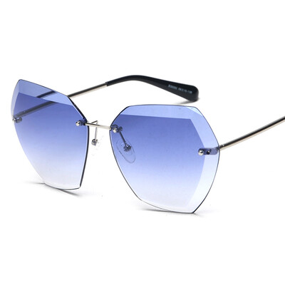 

Peekaboo Oversized Polygon Rimless Sunglasses Female Brand High Quality Gradient Women Rimless Sun Glasses Fashion 2017 Uv400