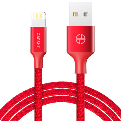 

Capshi Charging&Data Transfer Cable for iPhone56s7Plus5 SEiPad Red 12M