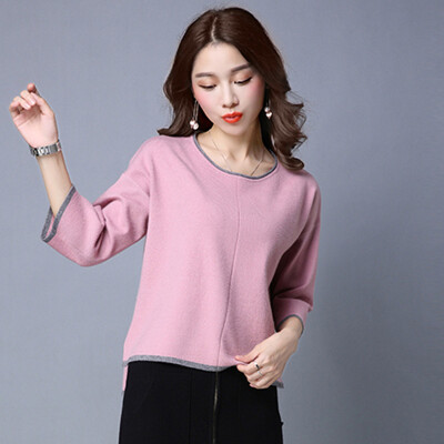 

A morning 2017 autumn sweater women long sleeves sweet loose large size sweater S63Z0010A26JM pink all