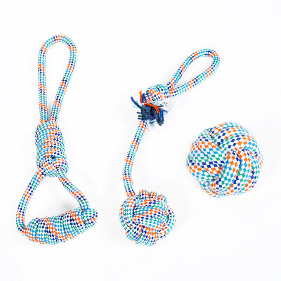 

Huapeng pet hoopet dog toys bite rope knot molars toys dog bites three sets of pieces