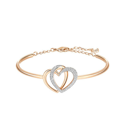 

SWAROVSKI Swarovski овального Pavé кристалл текстура двойного сердце браслет 5194838