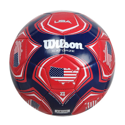 

Willson Wilson WS212M4 Colorful Sewing USA4 Red and White 5 Field Soccer