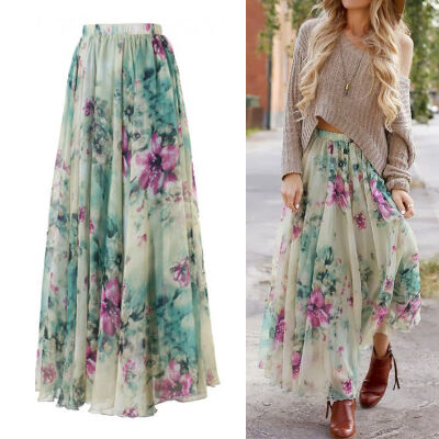 

CANIS@ Womens Floral Dress Long Maxi Skirt Summer Beach Sun Dresses Beachwear