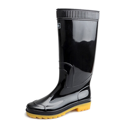 

Pull back Warrior rain boots mens high-profile waterproof rain boots outdoor rain boots work shoes overshoes HXL807 black high tube 42