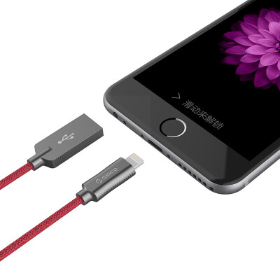 

ORICO LTU-10 Apple 5S / 6S / 7plus data cable iphone charging data cable zinc alloy braided mobile phone flat 1m hot red