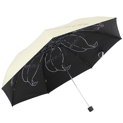 

Paradise umbrella UPF50 vinyl three fold umbrella sun umbrella cream-coloured 31020E