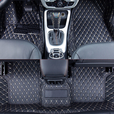 

Huashi jeep guide foot pad 17 new Jeep guides all surrounded by leather feet four seasons universal foot pad car modification special standard models without wire ring - black rice