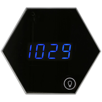 

Flower set digital mirror alarm clock makeup mirror LED night light temperature display Tanabata gift champagne