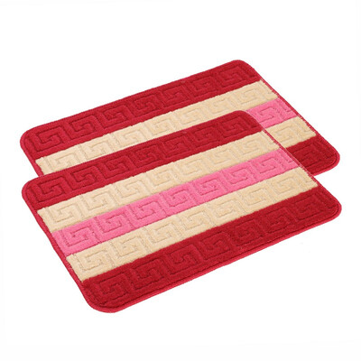 

Suarte 2 Pack Worsted terry non-slip mats mats ash door mat wear-resistant dirt TPR cover 4060cm M red S