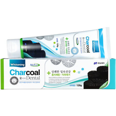 

Niche) Korea imported charcoal white multi - effect toothpaste (mint flavor) 120g