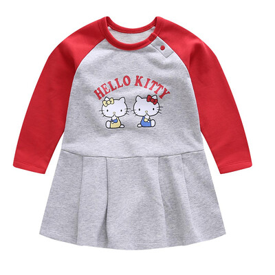

HelloKitty children's dress girls thick section stitching long-sleeved dress KA731RA02H0510 light gray 100