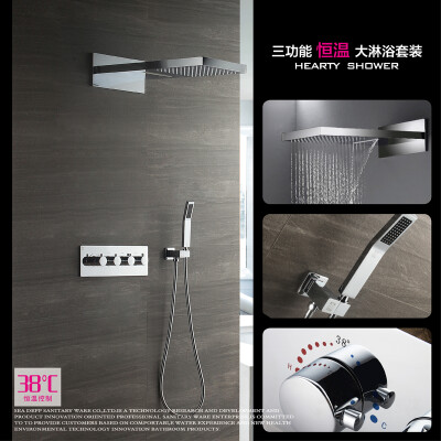 

HIDEEP Wall mounted rain shower faucet chrome brass bathroom shower