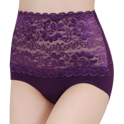 

BEJIROG Womens High-Waist Lacy Panties 4pcs Assorted Colors
