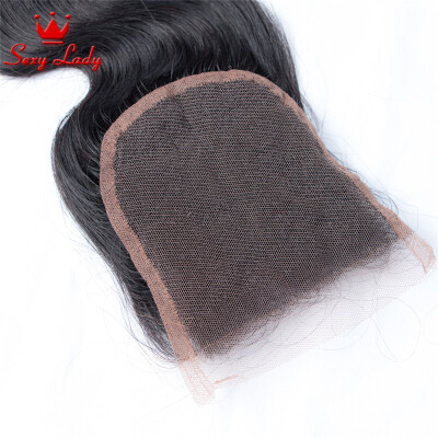 

Peruvian Body Wave Middle Free Part Lace Closure,1B Natural Black Color Peruvian Closure Body Wave Lace Closure