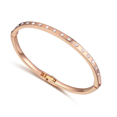 

2017 100 Crystals from Austrian Bracelet&Bangles Rose Gold Color Pulseras Women Fashion Joyas 3 Colors