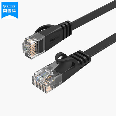 

ORICO PUG-C6B CAT6 Six types of gigabit flat cable engineering home improvement cable computer network jumper finished RJ45 pure copper cable black 0.5 m