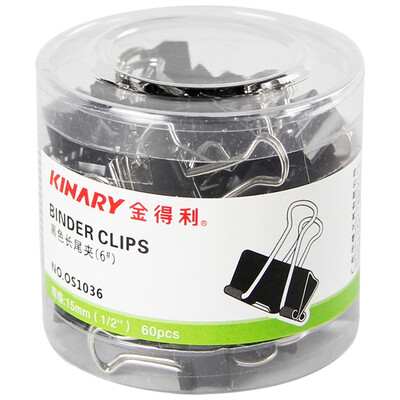

KINARY OS1035 black long tail clip folder 5 19mm 40 tube