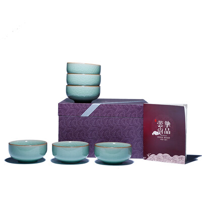 

[Jingdong supermarket] hundred years Liyong celadon tea Ming Mei Ming Cup small cup Kung Fu cup 6 loaded