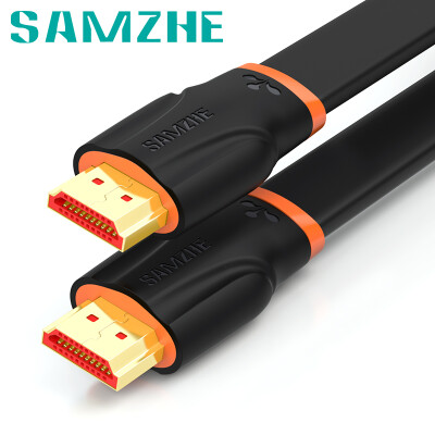 

Shanze SAMZHE HDMI20 version 2K 4K digital high-definition line orange black 2 meters ultra-thin flat line computer TV set-top box projector connection soft line SM-CB20