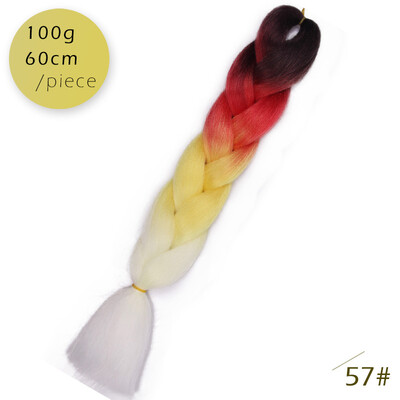 

AISI HAIR 100g/pcs 24inch Kanekalon Jumbo Braids Hair Ombre Two Tone Colored Synthetic Hair for Dolls Crochet Hair