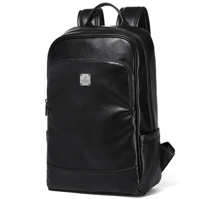 

Alpina Kangaroo LALPINA Mens Backpack Large Capacity Casual PU Leather Business Travel Bag Black
