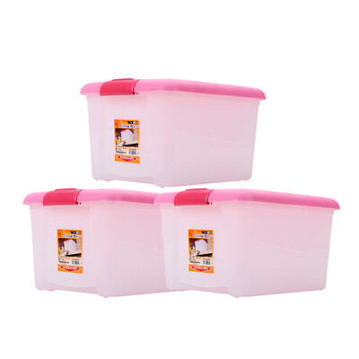 

Alice IRIS color storage storage box storage box TB-43 peach 28L 3 Pack