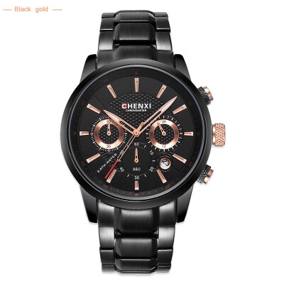 

CHENXI Luxury Brand Mens Quartz Watches Male Steel Straps Wristwatches Military Sports Style Elegant Watch Waterproof