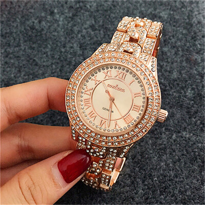 

Full Diamonds Luxury Ladies Dress Watch CONTENA Fashion Crystal Watch Rhinestone Business Women Watches