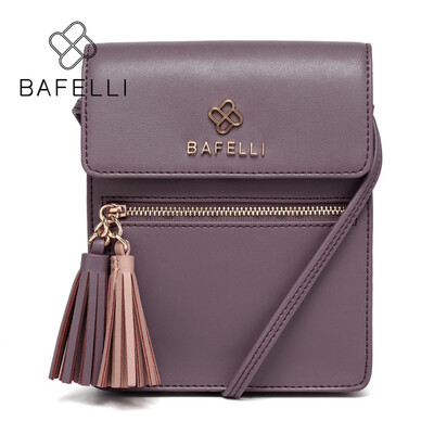 

BAFELLI women vintage shoulder bags split leather tassel phone bag for women crossbody bags white 6 colors womens messenger bag