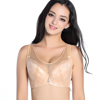 

Xia Weifang thin bra chest-style thin cup large size underwear anti-light quilted cotton cup breathable gather adjustment type ladies bra 8770 skin color C75