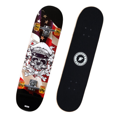 

Sports Partners MOTION PARTNER Skateboard for beginners Men&women Adult Children Street brush Maple double-fingered board Long board candy bar Skull