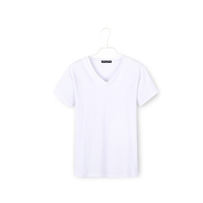 

2017 new cotton T-shirt men's solid color V-neck short sleeve T-shirt male