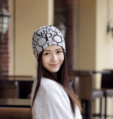 

Autumn and winter ladies multi-functional three-letter pile heap cap