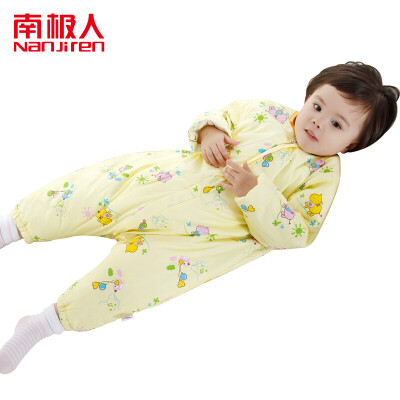 

Antarctic Nanjiren baby sleeping bag autumn&winter warm newborn baby thickened legs anti-kick was light yellow 75CM