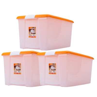 

Alice IRIS Green Plastic Color Storage Organizer TB64D N Orange 56L 3 Pack