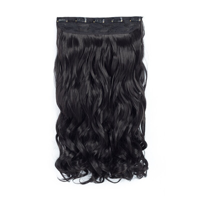 

20 "Curly Wave 3/4 Full Head One Piece 5clips Зажим на синтетических волосах Высокие температуры Волосы Волосы Pieces Волнистые волосы