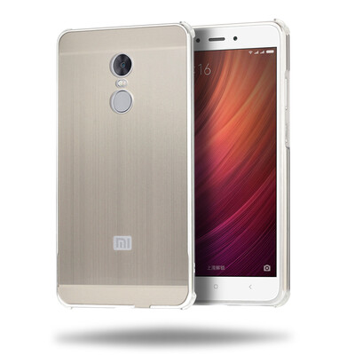 

Роскошный чехол для Xiaomi Redmi Note 4X Алюминиевый бампер + акриловая панель Назад Глянцевая обложка для Redmi Примечание 4 Глоб