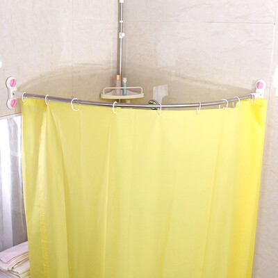 

Bao Youni free punching curved shower curtain rod shower curtain set suction cup type bath rod DQ1615-1