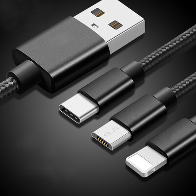 

KOOLIFE 3 m data line three-in-one data line 3 m Apple Android type-c fast charge mobile phone charger line one for three USB Huawei millet car iphoneXSMAX XR