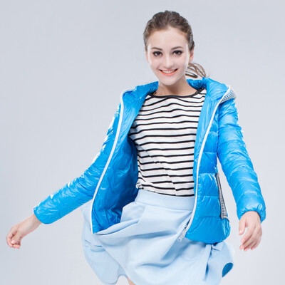 

Snow fly autumn&winter women stitching short section of thin casual Slim down jacket X1401030 hot pink 107J 160