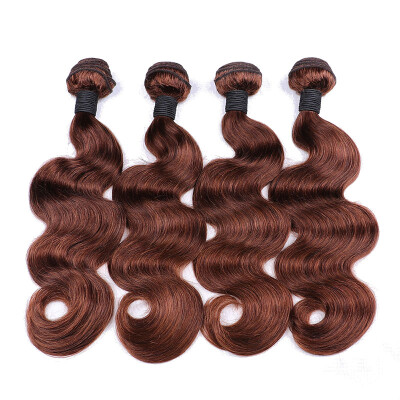 

7A Grade Brazilian Virgin Hair Body Wave Brazilian Body Wave 4 Bundles Brazilian Human Hair Light Brown #4 Body Wave Bundles