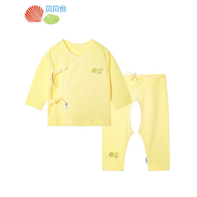 

Jingdong self Beibei Yi Bornbay cotton striped straps suit newborn children Shanghao baby underwear suit BB8095 apricot 59cm