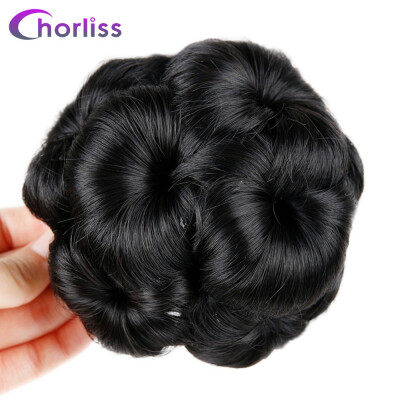 

Chorliss Curly Chignon Hair Clip In Plastic Comb Elastic Bun Hairpieces High Temperature Fiber 5 Colors With Pure Color 1 pc