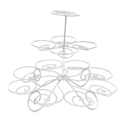 

UpperX 3 levels 13 - Cup display metal support to small cake Cupcake Christmas tree shape for birthday wedding party