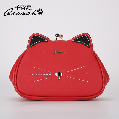 

Thousands of Huihui female bag Korean version of the wild small bag simple creative personality single shoulder Messenger bag cat ears 01 1598-1 red